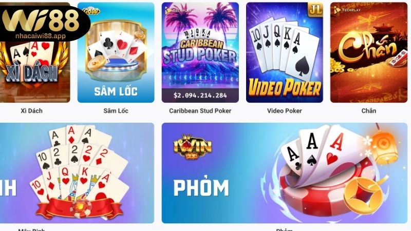 Các trò chơi hấp dẫn tại Game bài WI88