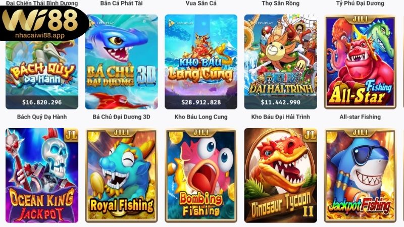 Khám phá đa dạng tựa game hấp dẫn chỉ có tại Bắn cá WI88